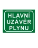 Bezpečnostní tabulka HLAVNÍ UZÁVĚR PLYNU - TEXT
