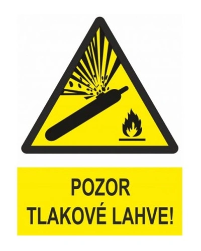 Bezpečnostní tabulka POZOR TLAKOVÉ LÁHVE