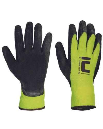 Rukavice pracovní povrstvené PALAWAN WINTER, zimní, žluté.jpg