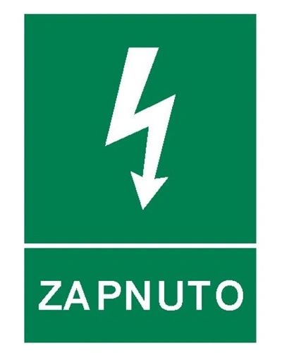 Bezpečnostní tabulka ZAPNUTO Bezpečnostní tabulka ZAPNUTO