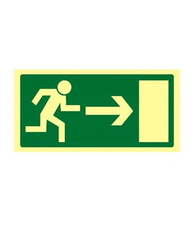 Bezpečnostní tabulka ÚNIKOVÝ VÝCHOD VPRAVO, Fotoluminiscenční