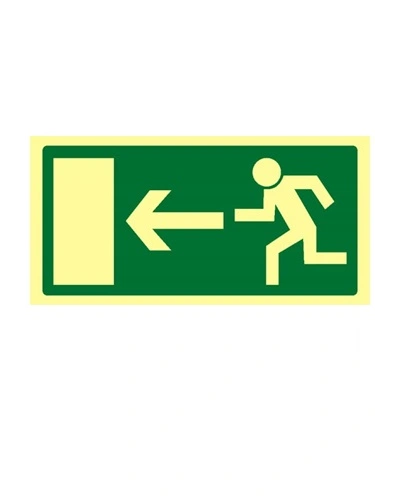 Bezpečnostní tabulka ÚNIKOVÝ VÝCHOD VLEVO, Fotoluminiscenční Bezpečnostní tabulka ÚNIKOVÝ VÝCHOD VLEVO, Fotoluminiscenční