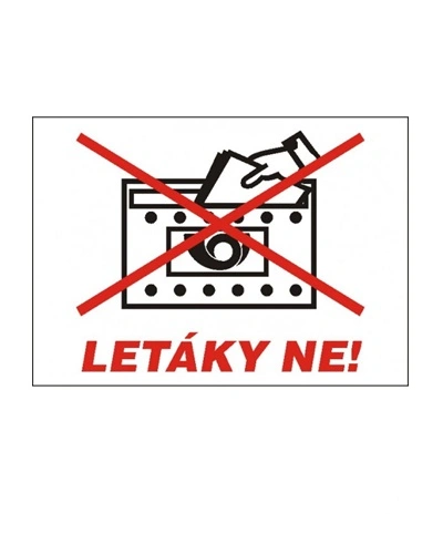 Bezpečnostní tabulka LETÁKY NE