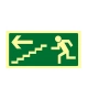 Bezpečnostní tabulka ÚNIKOVÉ SCHODIŠTĚ VLEVO DOLŮ, Fotoluminiscenční