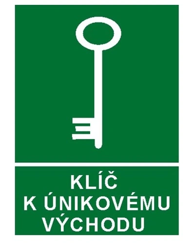 Bezpečnostní tabulka KLÍČ K ÚNIKOVÉMU VÝCHODU