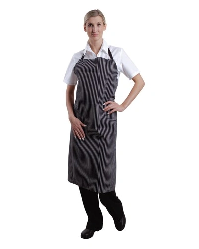 Unisexová zástěra 0059 - černobílý proužek