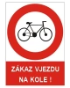 Bezpečnostní tabulka ZÁKAZ VJEZDU NA KOLE