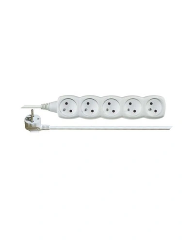 Prodlužovací kabel s 5-ti zásuvkami bílý 3m Prodlužovací kabel s 5-ti zásuvkami bílý 3m