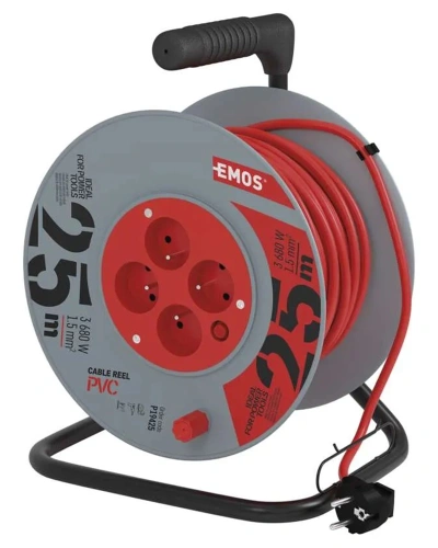 Prodlužovací kabel, na bubnu se 4 zásuvkami 25m.jpg Prodlužovací kabel, na bubnu se 4 zásuvkami 25m.jpg
