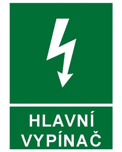 Bezpečnostní tabulka HLAVNÍ VYPÍNAČ