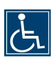 Bezpečnostní tabulka SYMBOL ZAŘÍZENÍ NEBO PROSTORU PRO OSOBY NA VOZÍKU