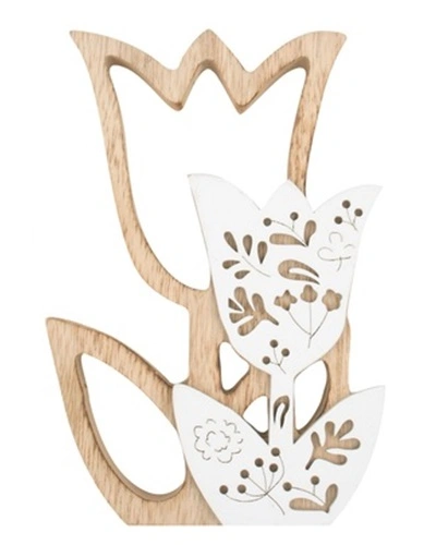 Tulipán, dřevěný, na postavení, 18 cm