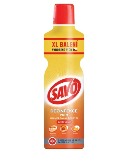 Dezinfekční prostředek s vůní SAVO PRIM 1,2 l Svěží vůně.jpg Dezinfekční prostředek s vůní SAVO PRIM 1,2 l Svěží vůně.jpg