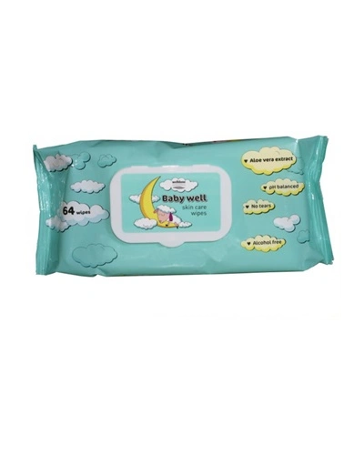 Vlhčené dětské ubrousky BABY WELL 72ks/bal, Aloe vera Vlhčené dětské ubrousky BABY WELL 72ks/bal, Aloe vera