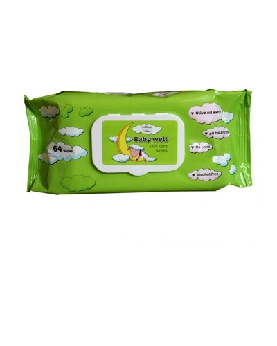Vlhčené dětské ubrousky BABY WELL 72ks/bal, Olivový olej
