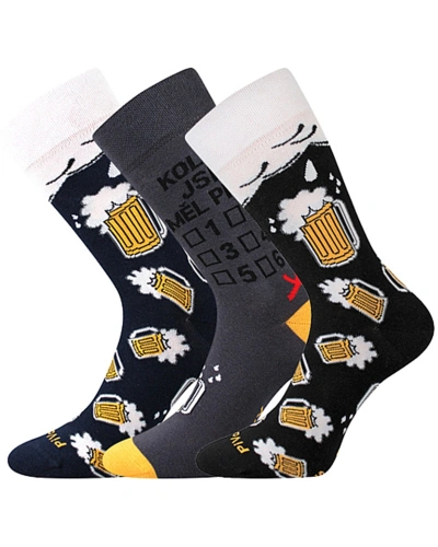 Ponožky PiVoXX, Mix 6, tmavě modrá, černá, tmavě šedá.jpg