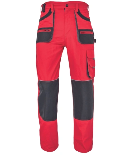 Kalhoty pánské montérkové HANS, do pasu, červená-antracit.jpg