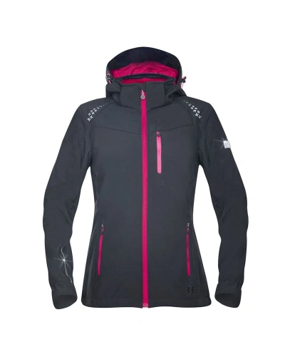 Bunda dámská softshellová FLORET - černá s růžovými zipy Bunda dámská softshellová FLORET - černá s růžovými zipy
