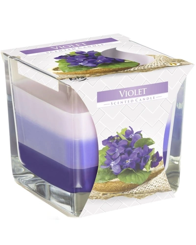 Svíce vonná tříbarevná ve skle, 170g, violet - fialka.jpg