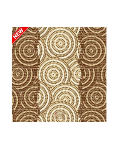 Rohož koupelnová dekomarin, šíře 65cm, hnědá kolečka, c252b