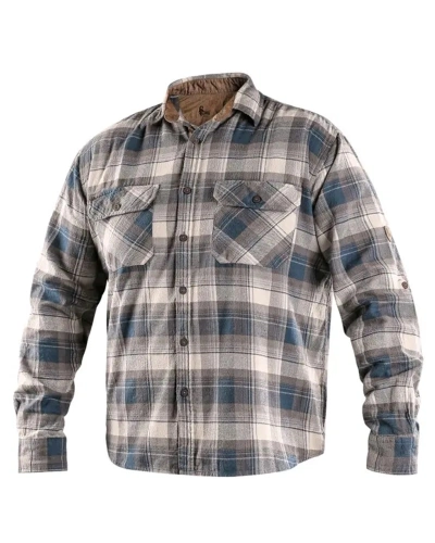 Košile pánská, CXS TIM, dlouhý rukáv, petrol-béžová 1.jpg