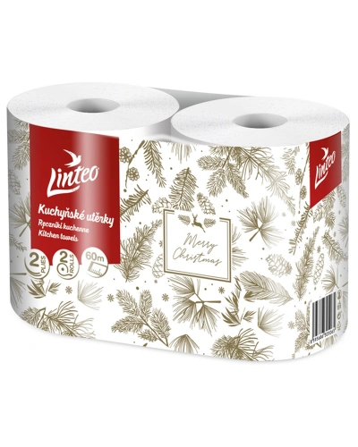 Utěrka papírová kuchyňská LINTEO VÁNOCE, 100% celuloza, 2VR, 60m, 2role.jpg