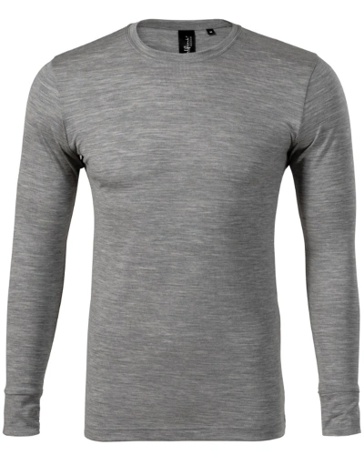 Tričko pánské Merino Rise LS 159 - tmavě šedý melír Tričko pánské Merino Rise LS 159 - tmavě šedý melír