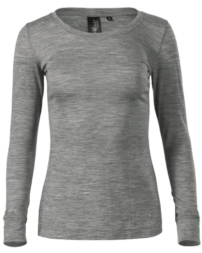 Tričko dámské Merino Rise LS 160 - tmavě šedý melír