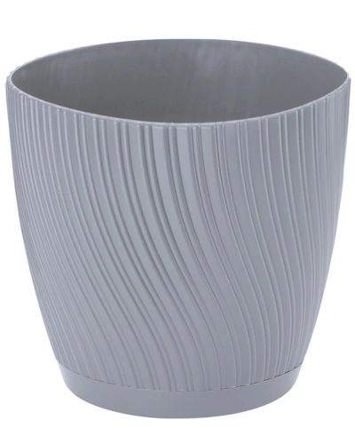 Květináč MIKA ECO s podmiskou plastový d17x15cm šedý.jpg
