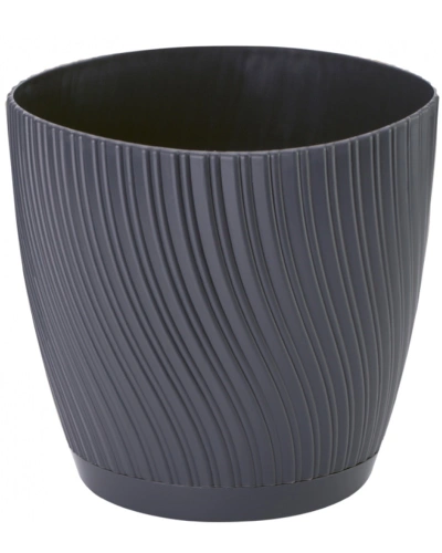 Květináč MIKA ECO s podmiskou plastový d17x15cm antracit.jpg Květináč MIKA ECO s podmiskou plastový d17x15cm antracit.jpg