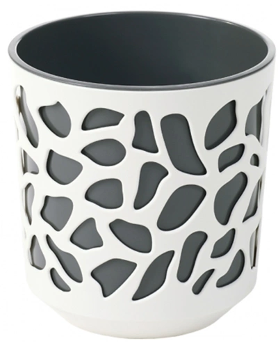 Květináč DUET plastový d19x20cm bílá-antracit.jpg