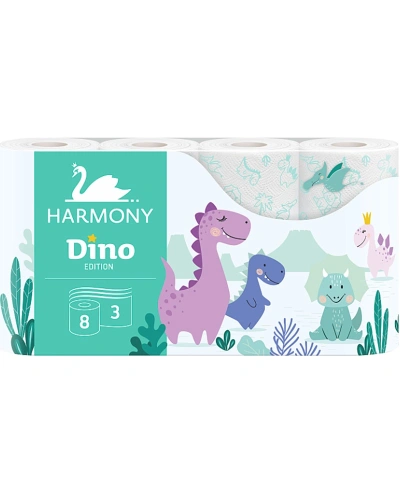 Toaletní papír HARMONY KIDS DINO, 3VR, 17,5 m, 8 kusů.jpg
