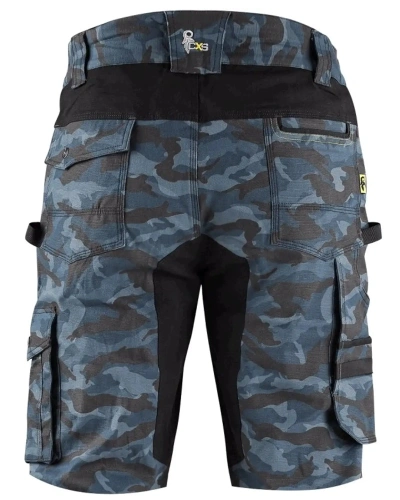 Kraťasy pánské montérkové CXS STRETCH, maskáčové modré  2.jpg