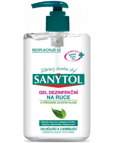 Sanytol, dezinfekční gel na ruce, Zeleným čaj, 250 ml Sanytol, dezinfekční gel na ruce, Zeleným čaj, 250 ml