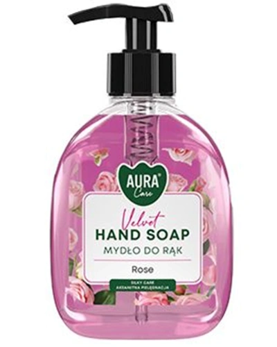 Mýdlo tekuté AURA, s pumpičkou, 300ml, Rose.jpg