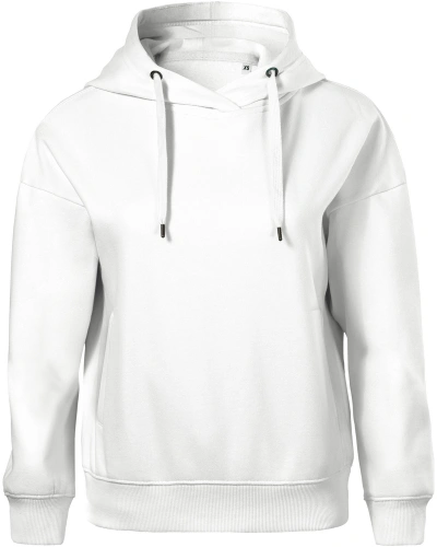 Mikina dámská MOON 421 s kapucí, bílá , XS-XXL