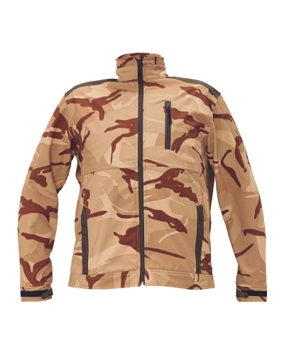 Bunda pánská softshellová CRAMBE béžová kamufláž