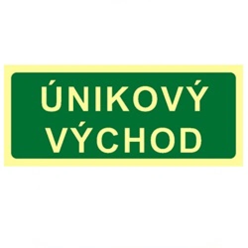 Bezpečnostní tabulka ÚNIKOVÝ VÝCHOD - TEXT, Fotoluminiscenční Bezpečnostní tabulka ÚNIKOVÝ VÝCHOD - TEXT, Fotoluminiscenční