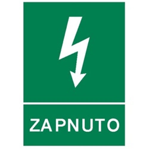 Bezpečnostní tabulka ZAPNUTO Bezpečnostní tabulka ZAPNUTO