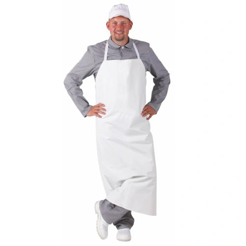 Pánská pracovní zástěra s laclem, bílá Pánská pracovní zástěra s laclem, bílá