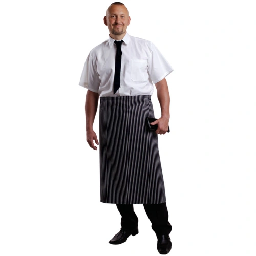 Pracovní gastro zástěra do pasu, černobílá Pracovní gastro zástěra do pasu, černobílá