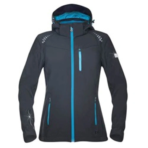 Bunda dámská softshellová FLORET - černá s tyrkysovými zipy Bunda dámská softshellová FLORET - černá s tyrkysovými zipy