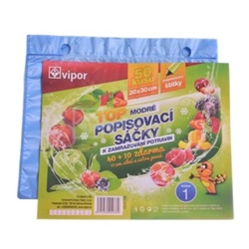 Sáček HDPE zamrazovací TOP 20x30cm, 17my modrý 50ks Sáček HDPE zamrazovací TOP 20x30cm, 17my modrý 50ks