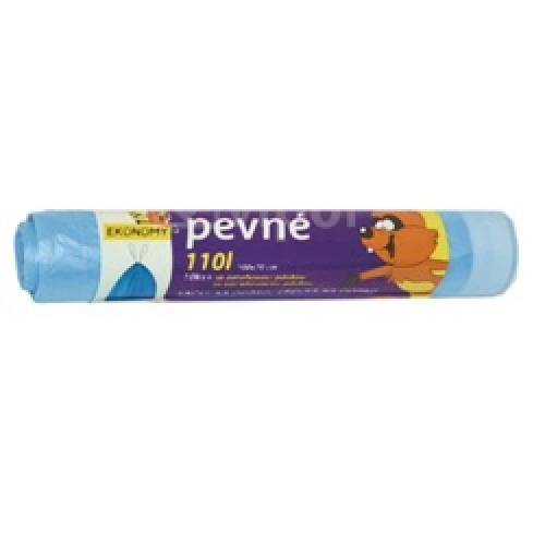 Pytel na odpad s páskou HDPE 110l, 10ks, role, modrý Pytel na odpad s páskou HDPE 110l, 10ks, role, modrý