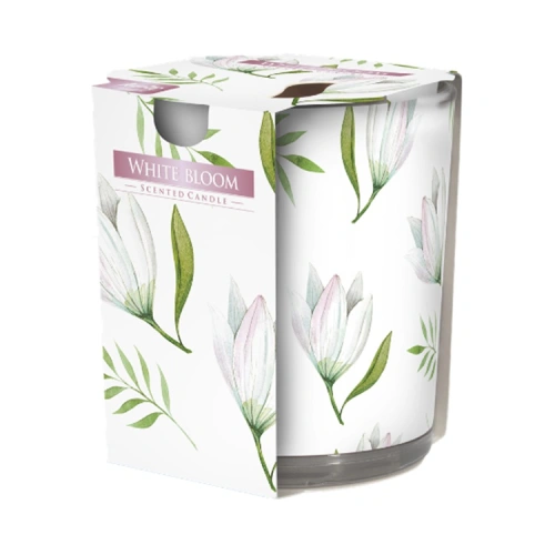 Svíce vonná, ve skle, White Bloom, 100g, 22 hodin hoření Svíce vonná, ve skle, White Bloom, 100g, 22 hodin hoření