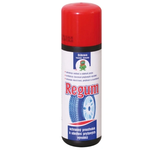 Ochranný prostředek k ošetření pryžových výrobků REGUM 200 ml.jpg Ochranný prostředek k ošetření pryžových výrobků REGUM 200 ml.jpg