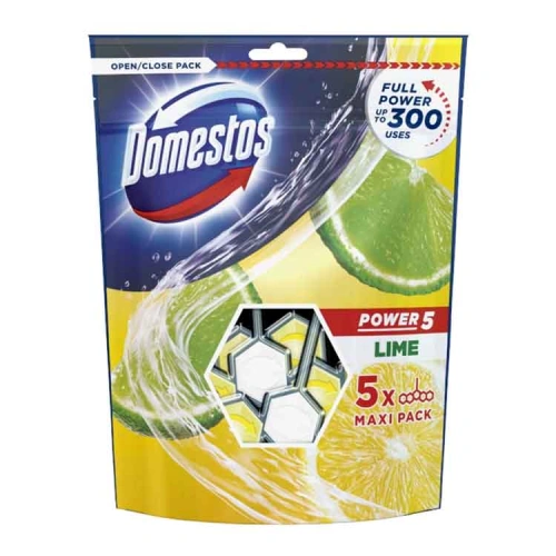 DOMESTOS Power 5 WC blok 5x55g, lime DOMESTOS Power 5 WC blok 5x55g, lime