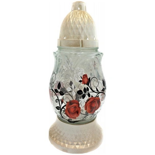 Hřbitovní svíce skleněná, Růže Hřbitovní svíce skleněná, Růže